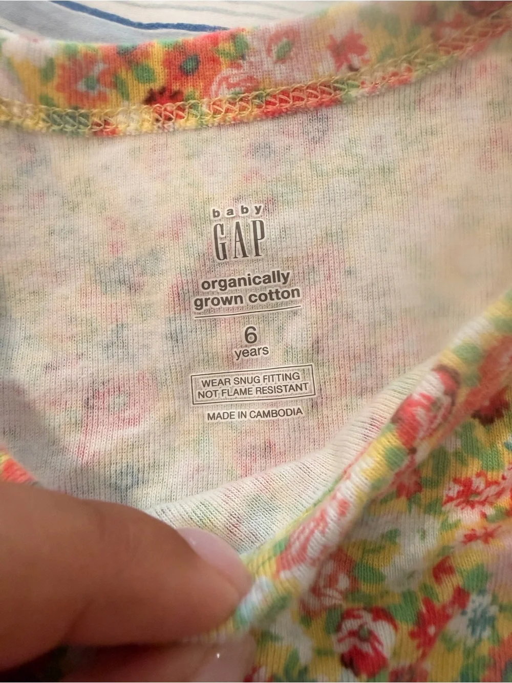 GAP Girls Floral Long-Sleeve Pajama Set - Red, Yellow, Blue, Green
